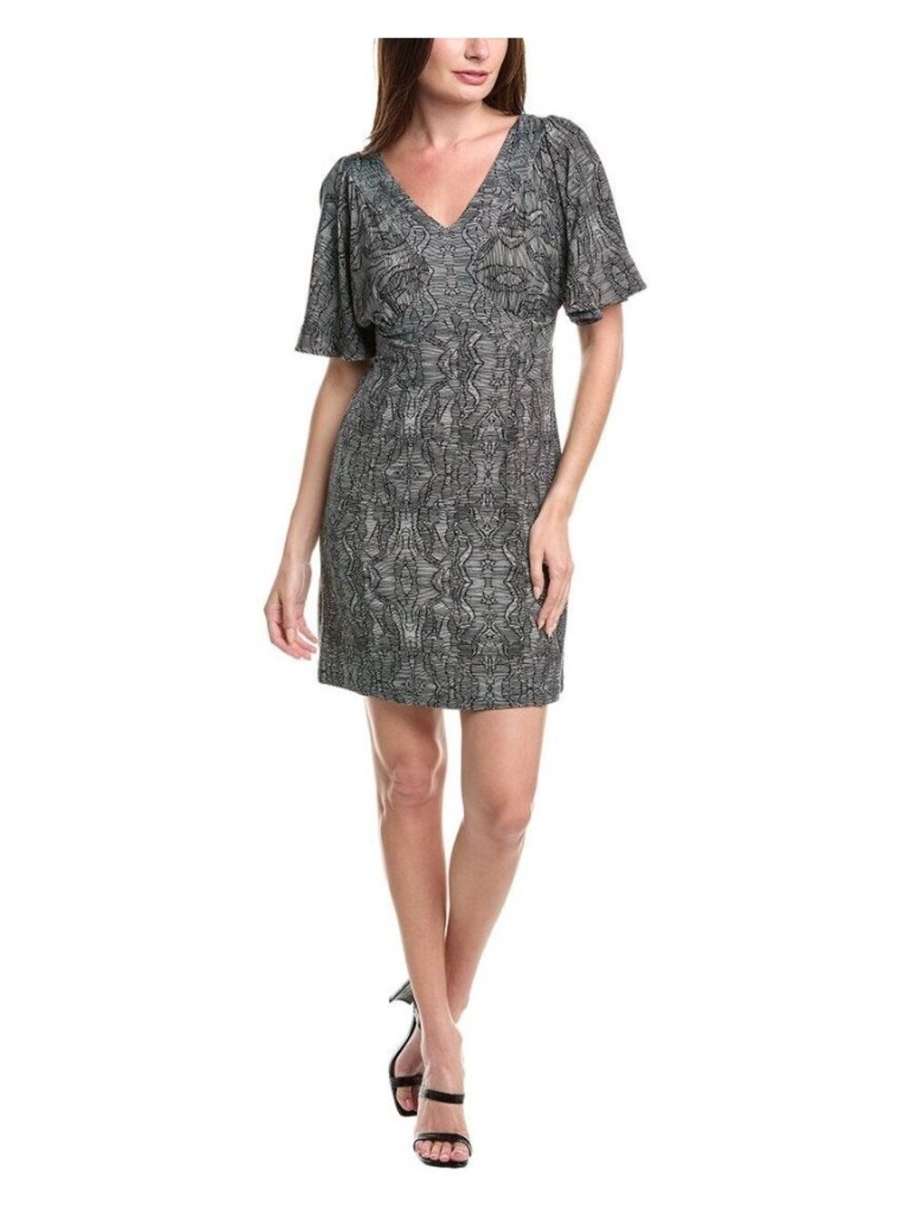 Cabi Twirl Mini Dress Black Gray NWOT Large